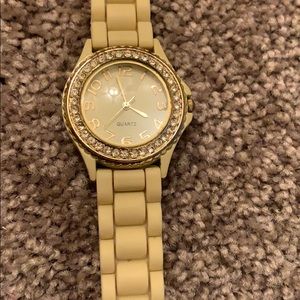 Cream colored everyday watch